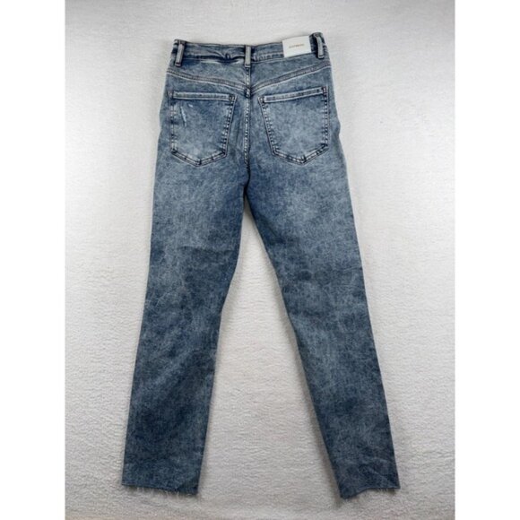 Express Jeans Womens 6 Blue Denim Super Soft Slim Fit Super High Rise Distressed - Picture 7 of 9